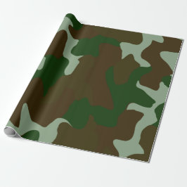 Regalo Papel de envolvimiento verde y marrón de camuflaje