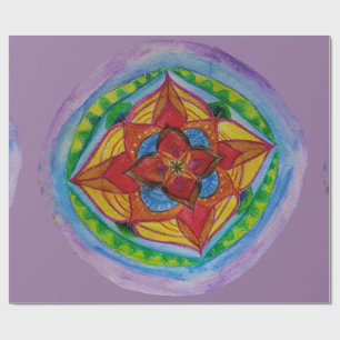 Regalo Papel de envolvimiento Zen Mandala Matte, 30" x 6'