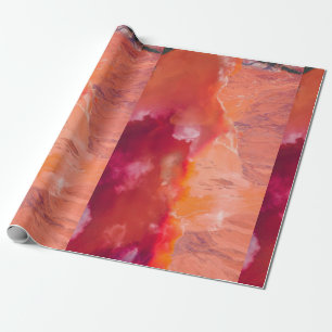 Regalo Papel de escritorio de las olas de naranja rojo