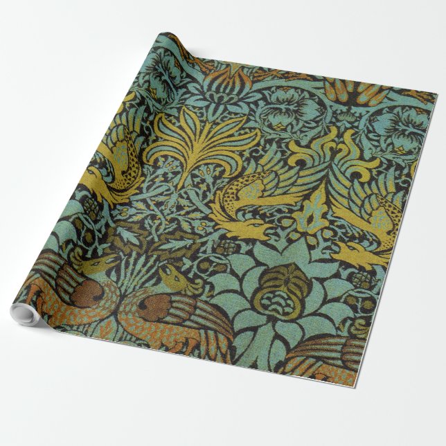 Regalo Papel de escritorio de William Morris Peacock Drag (Desenrollado)