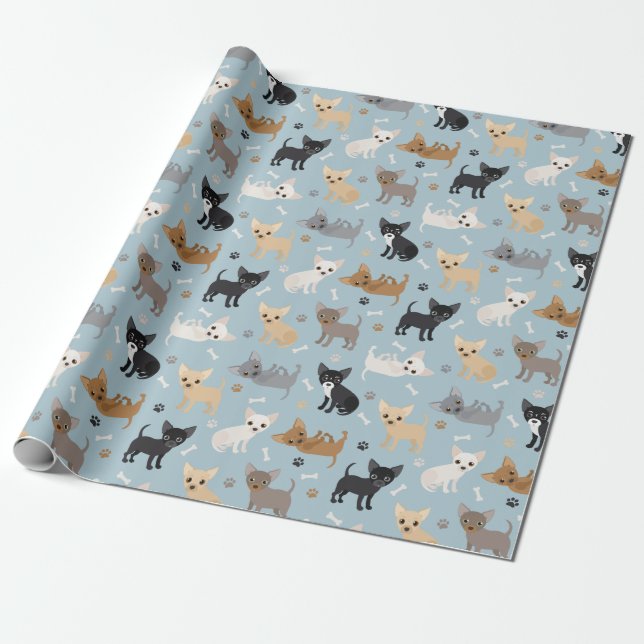 Regalo Papel de esmalte azul para huesos y patas de Chihu (Desenrollado)