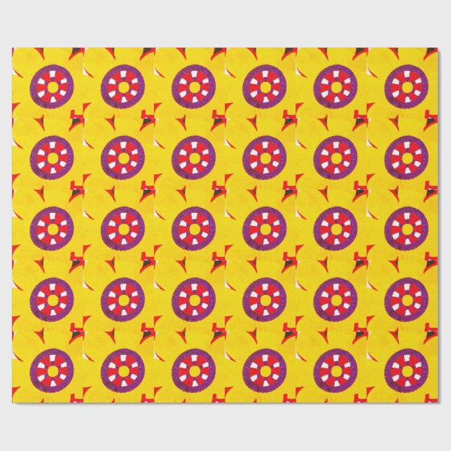 Regalo Papel de flor retro (Superficie plana)