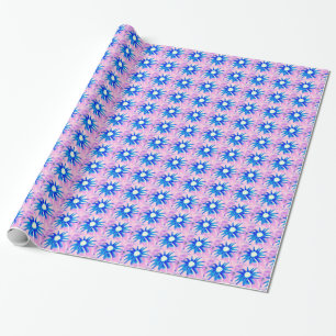 Regalo papel de flores azules