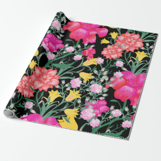 Regalo Papel de fondo floral con flores grandes. Patrulla