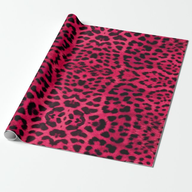 Regalo papel de impresión de leopardo rosa caliente para  (Desenrollado)