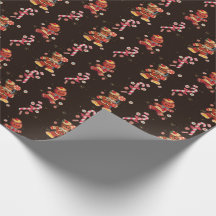 Papel de los Navidades de pan de jengibre y candy