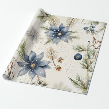 Papel de Navidad azul y dorado elegante