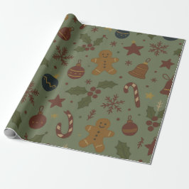 Regalo Papel de Navidad de Pan de Jengibre