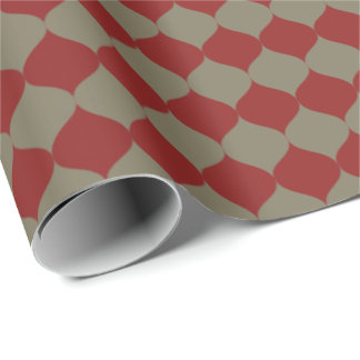 Regalo Papel de Navidad Ogee de Salvia Roja Moderna 