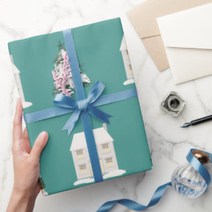 Regalo Papel de Navidades brillantes y turquesa de 30 pul