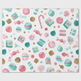 Regalo Papel de Navidades de CANDES de menta y rosa