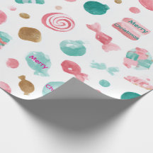 Papel de Navidades de CANDES de menta y rosa