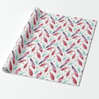Regalo Papel de patrón sin foco con plumas acuáticas
