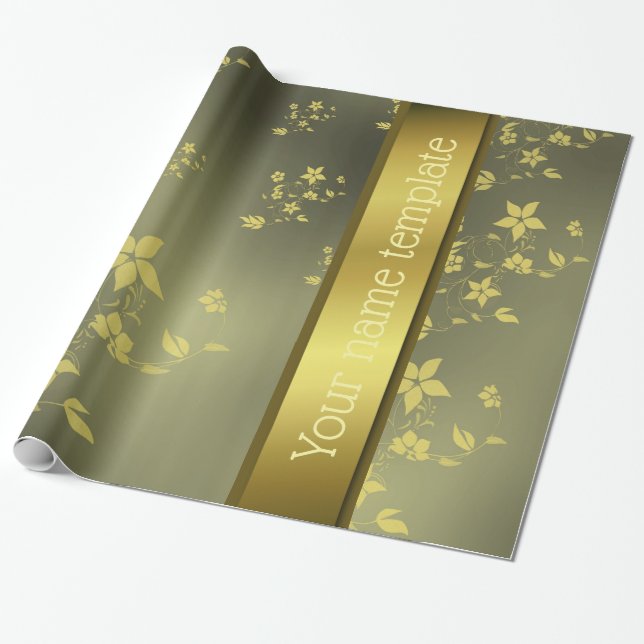 Regalo Papel de plantilla de nombre de flores asiáticas D (Desenrollado)