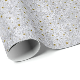 Regalo Papel de plata abstracto con las estrellas del oro