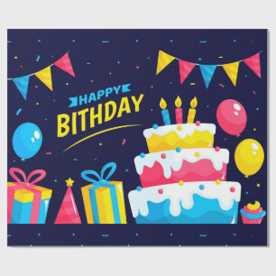 Regalo Papel de preparación de pastel de cumpleaños cremo