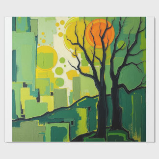 Regalo Papel de Presente com paisagem verde