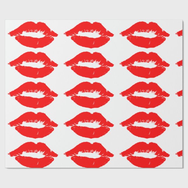 REGALO PAPEL DE RAPAS DE BESO DE LIPS ROJO (Superficie plana)
