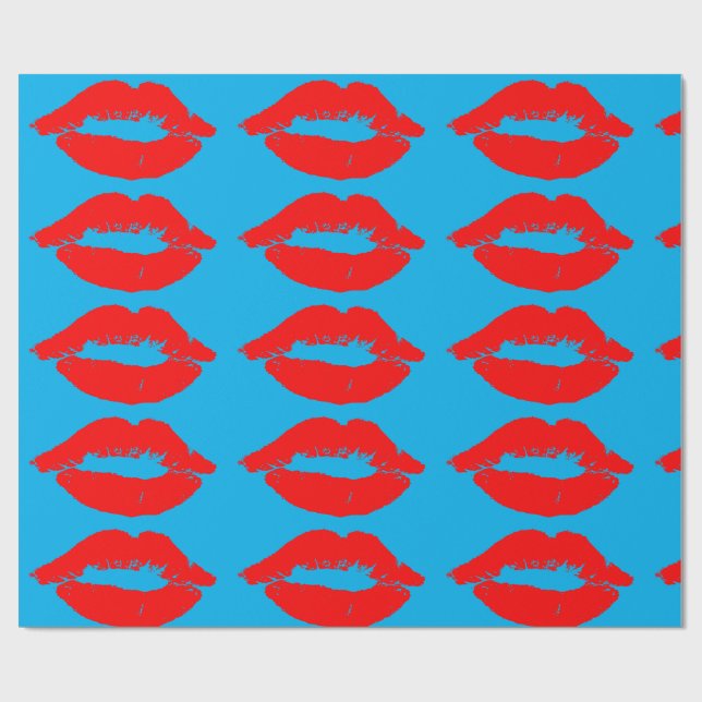 REGALO PAPEL DE RAPAS DE BESO DE LIPS ROJO (Superficie plana)