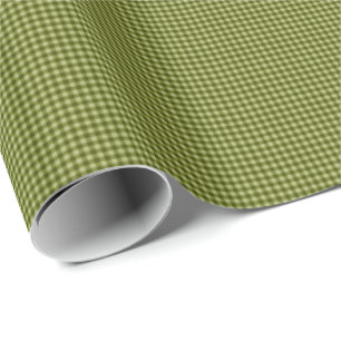 Regalo PAPEL DE RAPERO DE Gingham-GIFT DE Olive Green