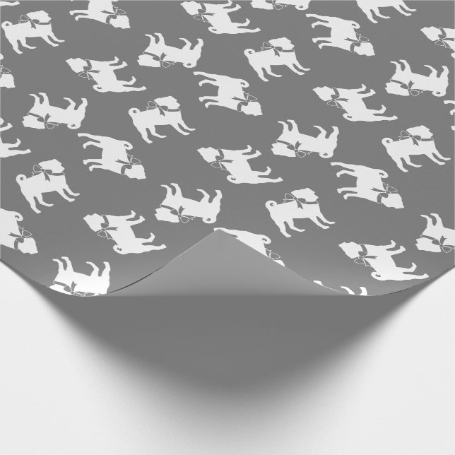 Regalo Papel de relleno de cachorro de perro de pug (Esquina)