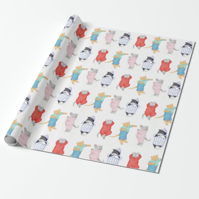 Regalo Papel de relleno de CATS PAJAMAS (Desenrollado)