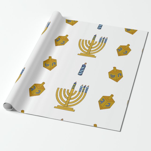 Regalo Papel de relleno de Chanukah (Desenrollado)