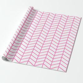 Regalo Papel de relleno de Chevron - Rosa en blanco |XL|