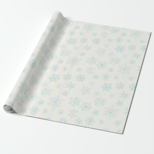 Regalo Papel de relleno de copo de nieve azul suave