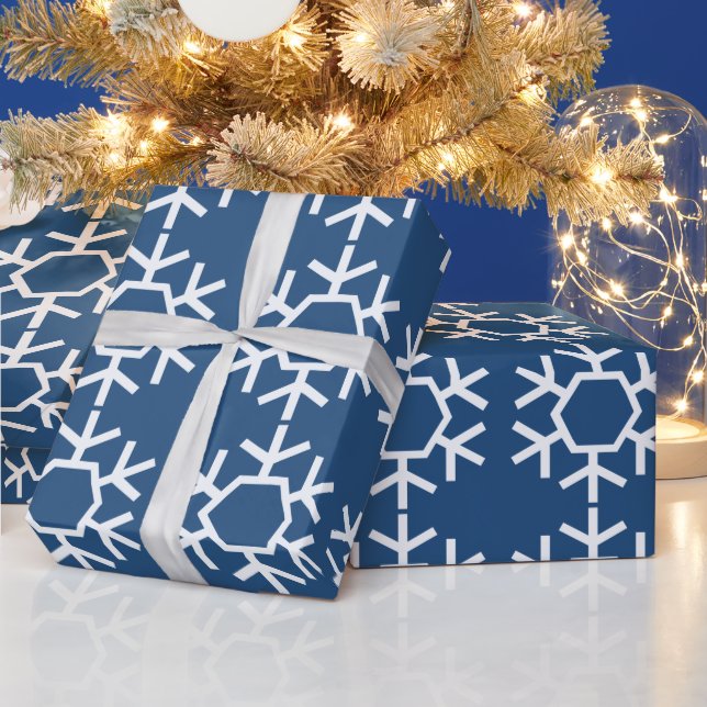 Regalo Papel de relleno de copo de nieve de Moda azul (Vacaciones)