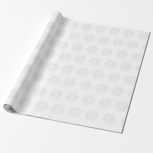 Regalo Papel de relleno de copos de nieve blancos (Desenrollado)