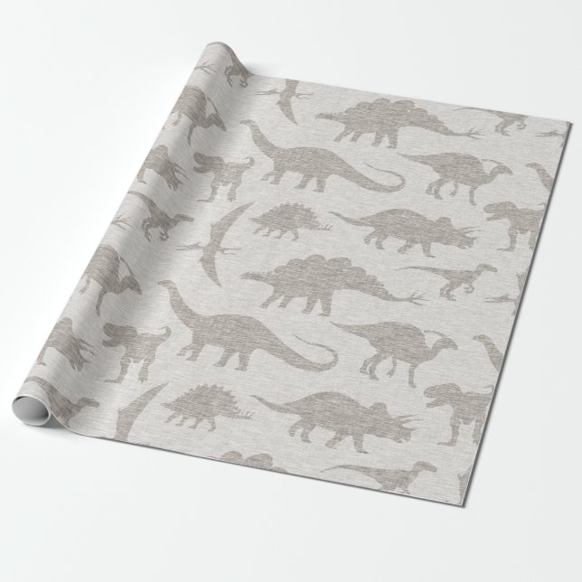 Regalo Papel de relleno de dinosaurio - Beige (Desenrollado)