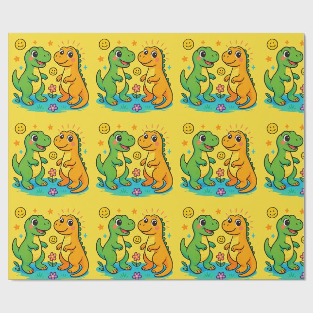 Regalo Papel de relleno de dinosaurios 🦖 🎁 (Superficie plana)