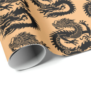 Regalo Papel de relleno de dragón chino tradicional