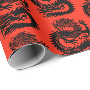 Regalo Papel de relleno de dragón chino tradicional