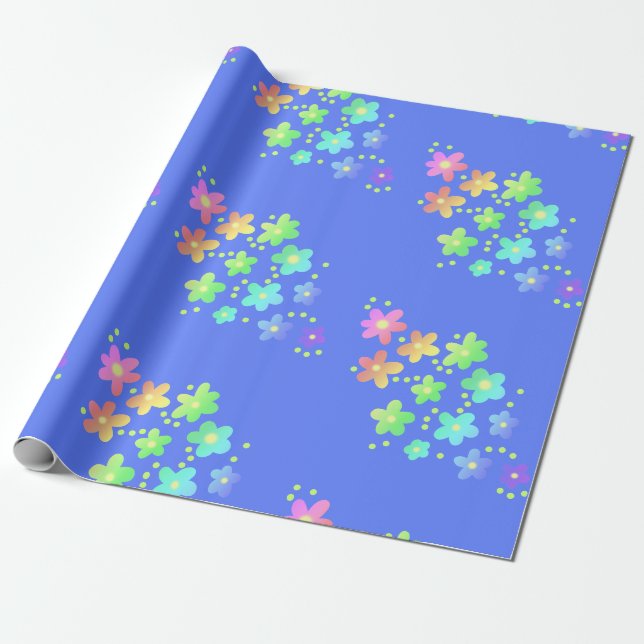 Regalo Papel de relleno de flor de gradiente arcoiris (Desenrollado)