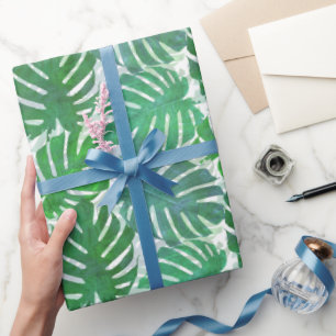 Regalo Papel de relleno de hojas de mora verde tropical