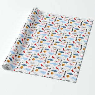Regalo Papel de relleno de iconos de Carolina del Norte