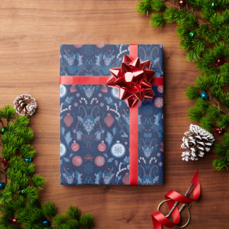 Regalo Papel de relleno de Krampus azul | Vacaciones oscu
