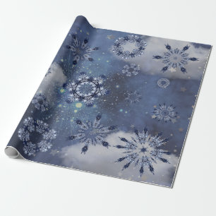 Regalo Papel de relleno de nieve azul
