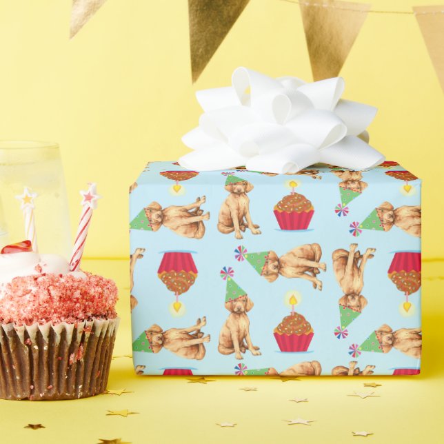 Regalo Papel de relleno de pastel de cumpleaños Vizsla (Fiesta de cumpleaños )
