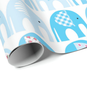 Regalo Papel de relleno - Elefantes azules