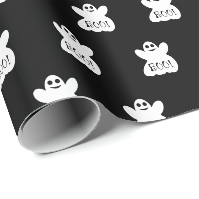 Regalo Papel de relleno fantasma de Halloween (Esquina del rollo)