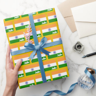 Regalo Papel de relleno indio, oro patriótico de bandera