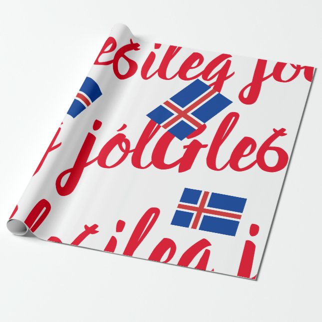 Regalo Papel de relleno para Navidades de Islandia (Desenrollado)