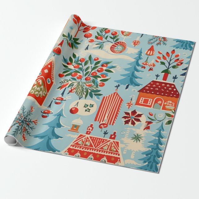 Regalo Papel de relleno para navidades de los años 40 (Desenrollado)