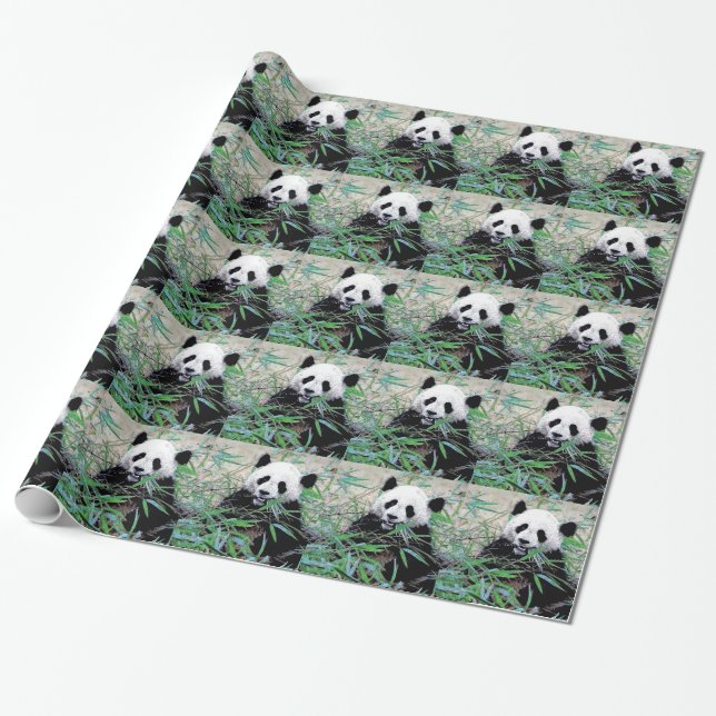 Regalo Papel de relleno para Navidades de Panda (Desenrollado)