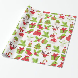 Regalo Papel de relleno para Navidades rojos y verdes