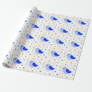 Regalo Papel de relleno para pájaros azules