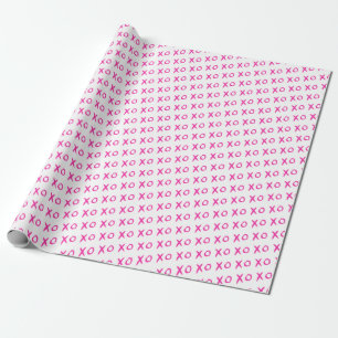 Regalo Papel de relleno XOXO rosa y blanco "Abrazos y bes